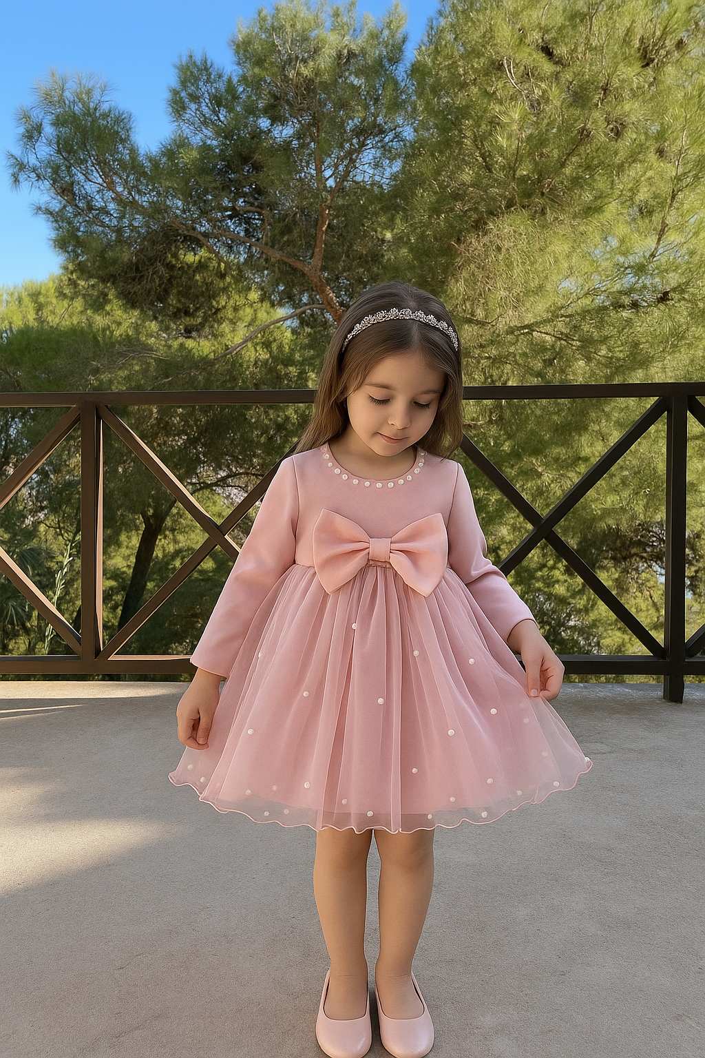 Pinkish Party wear frock
