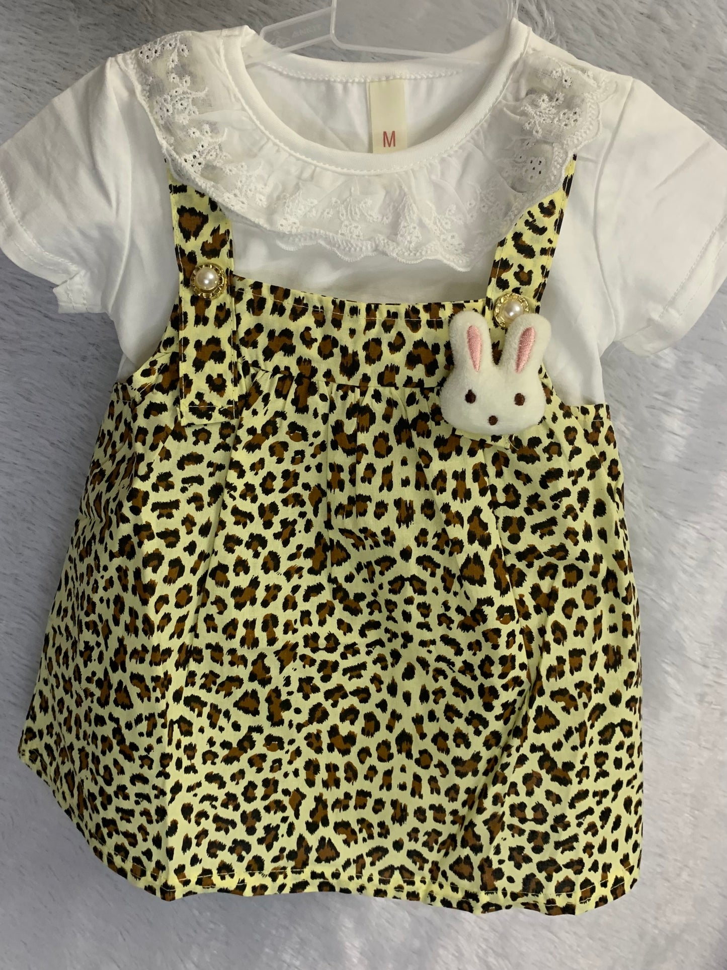 Pink Leopard Pinafore Set