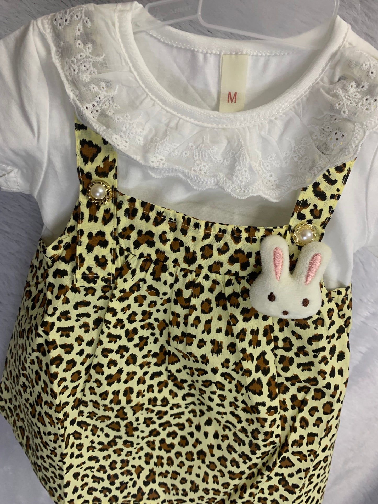 Pink Leopard Pinafore Set
