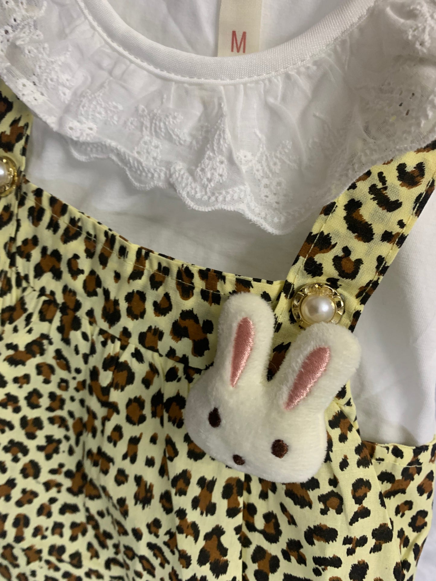 Pink Leopard Pinafore Set