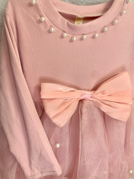 Pinkish Party wear frock