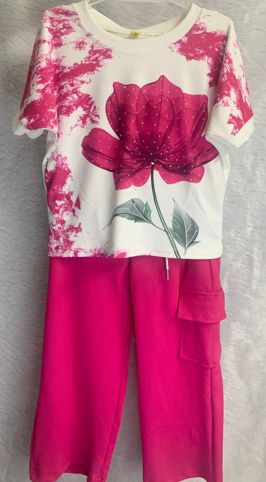 Pink Floral Coord Set for Girls