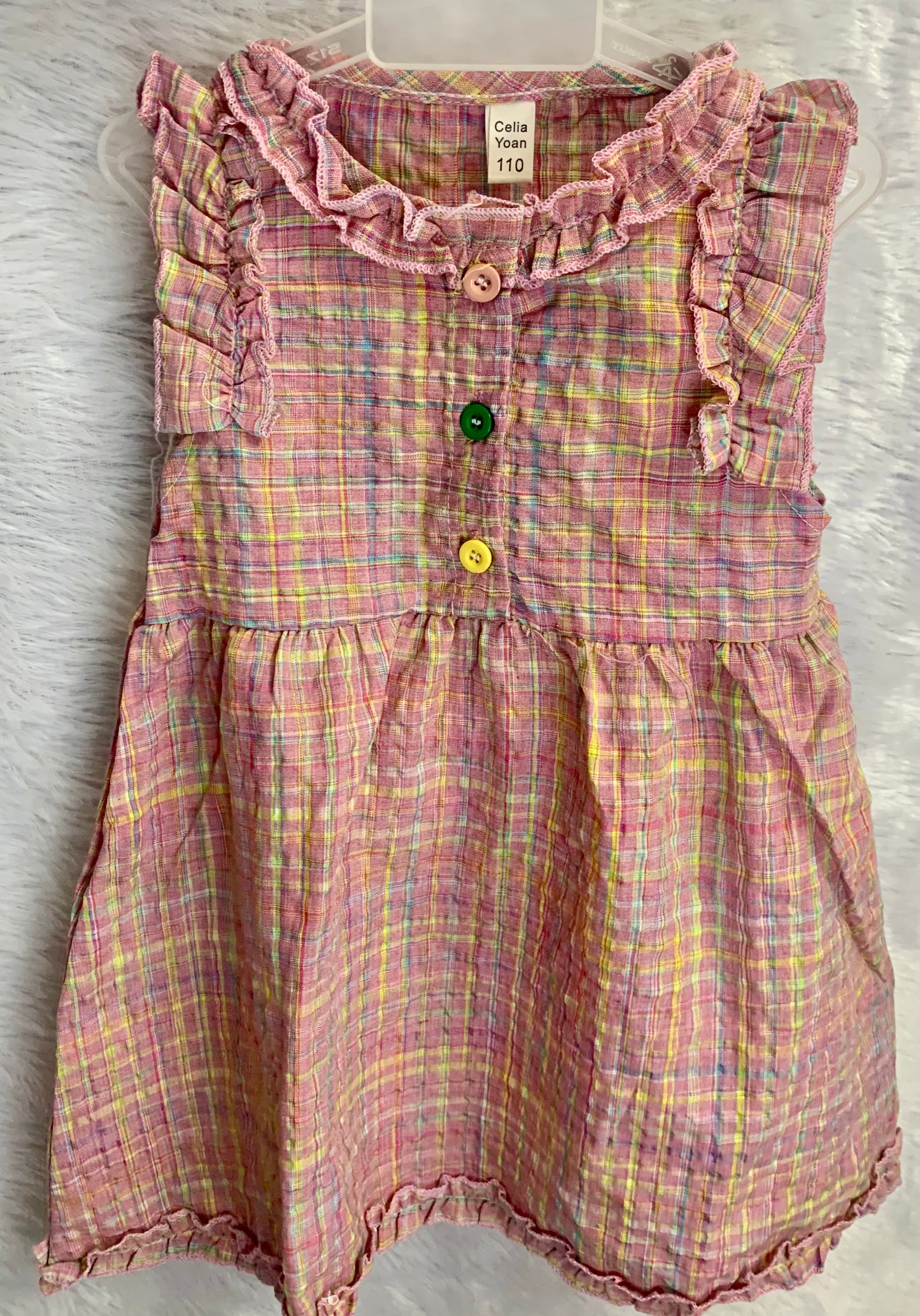 Pastel Plaid Ruffle Dress