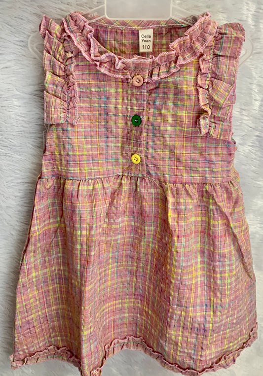 Pastel Plaid Ruffle Dress