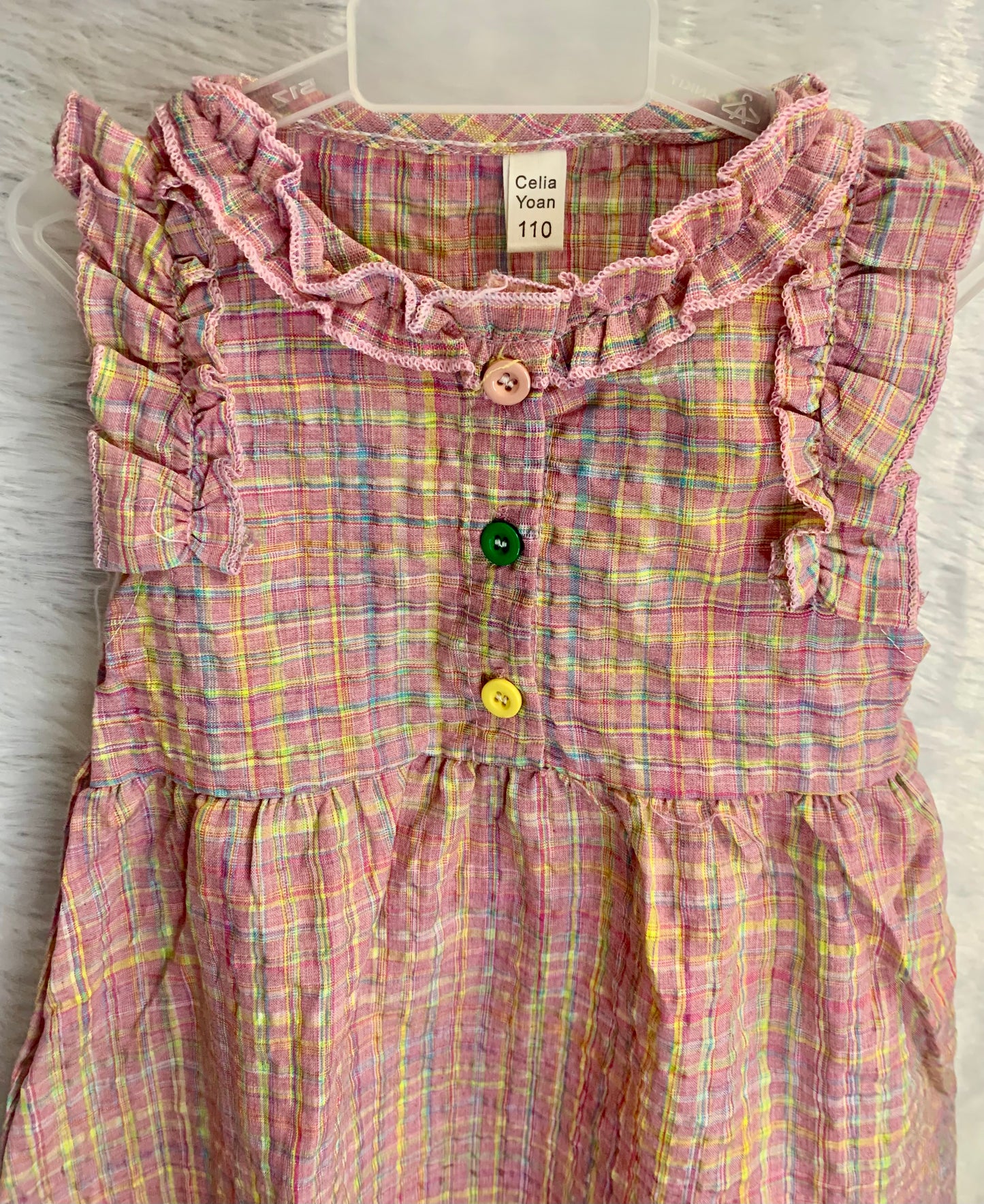 Pastel Plaid Ruffle Dress