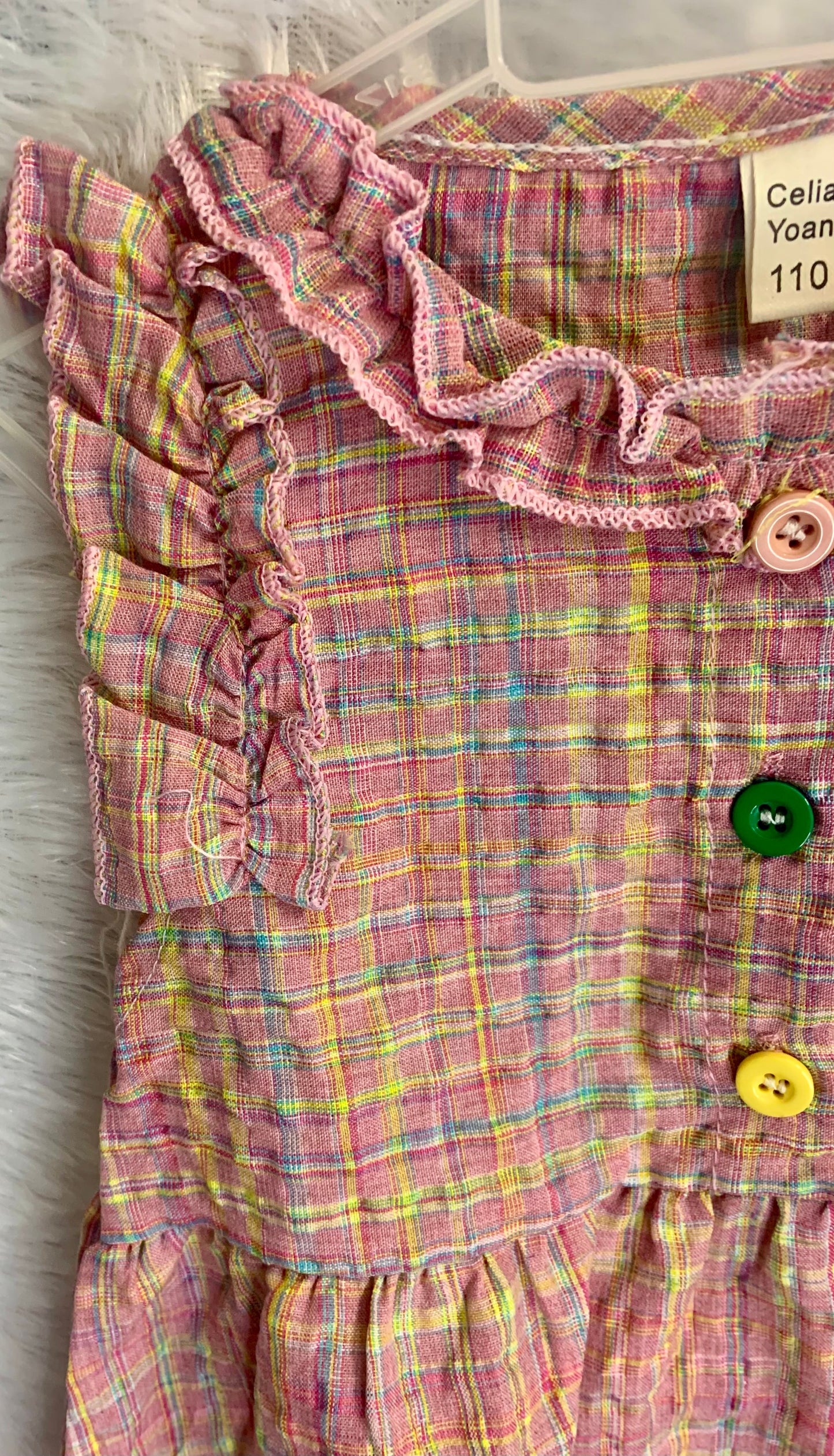 Pastel Plaid Ruffle Dress