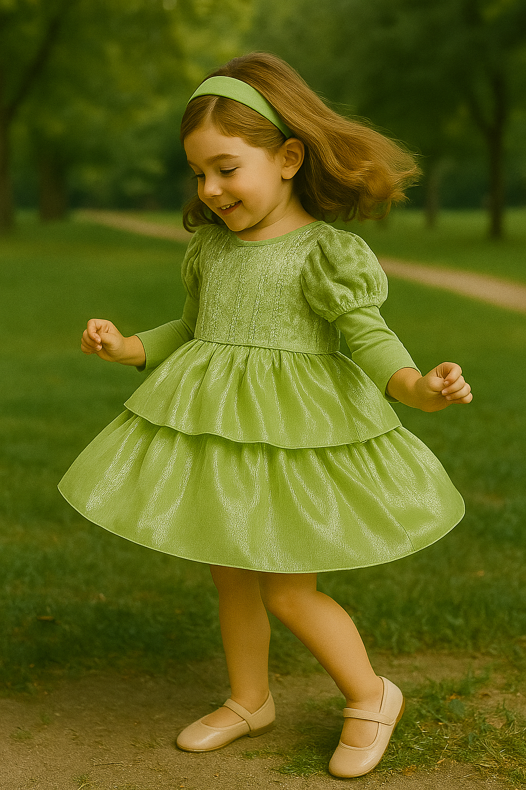 Sparkling Mint Tiered Party Dress
