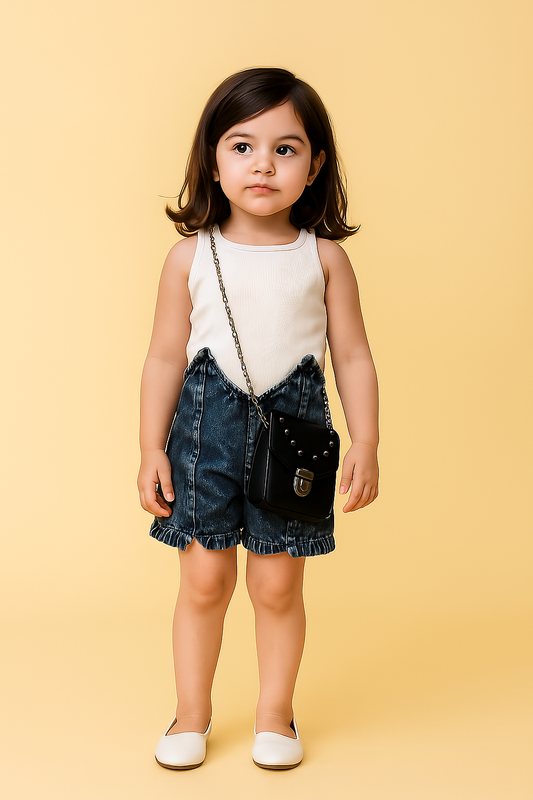 Denim Playsuit Set with bag