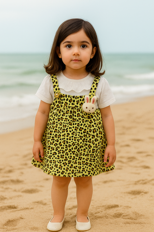 Pink Leopard Pinafore Set