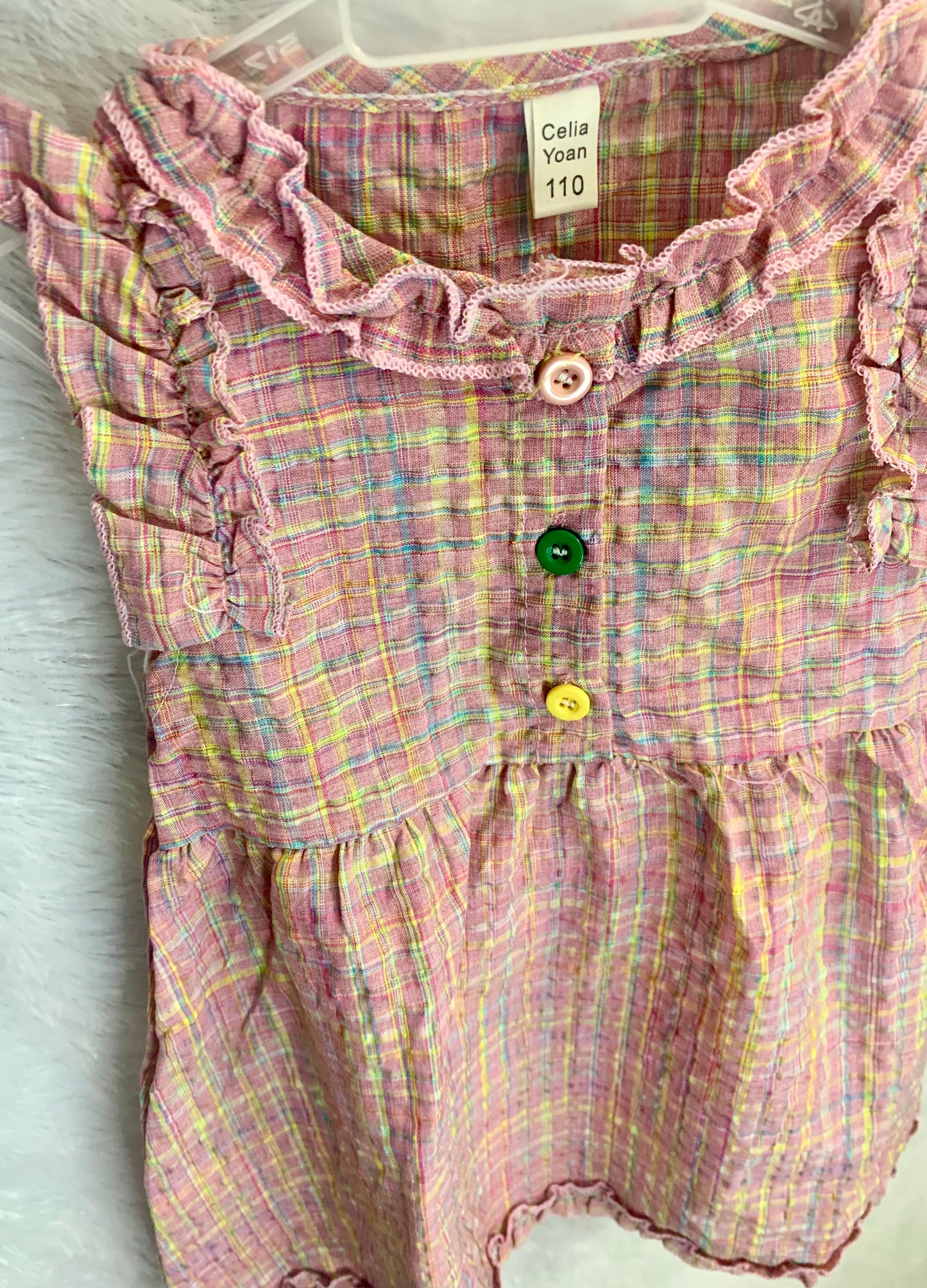 Pastel Plaid Ruffle Dress